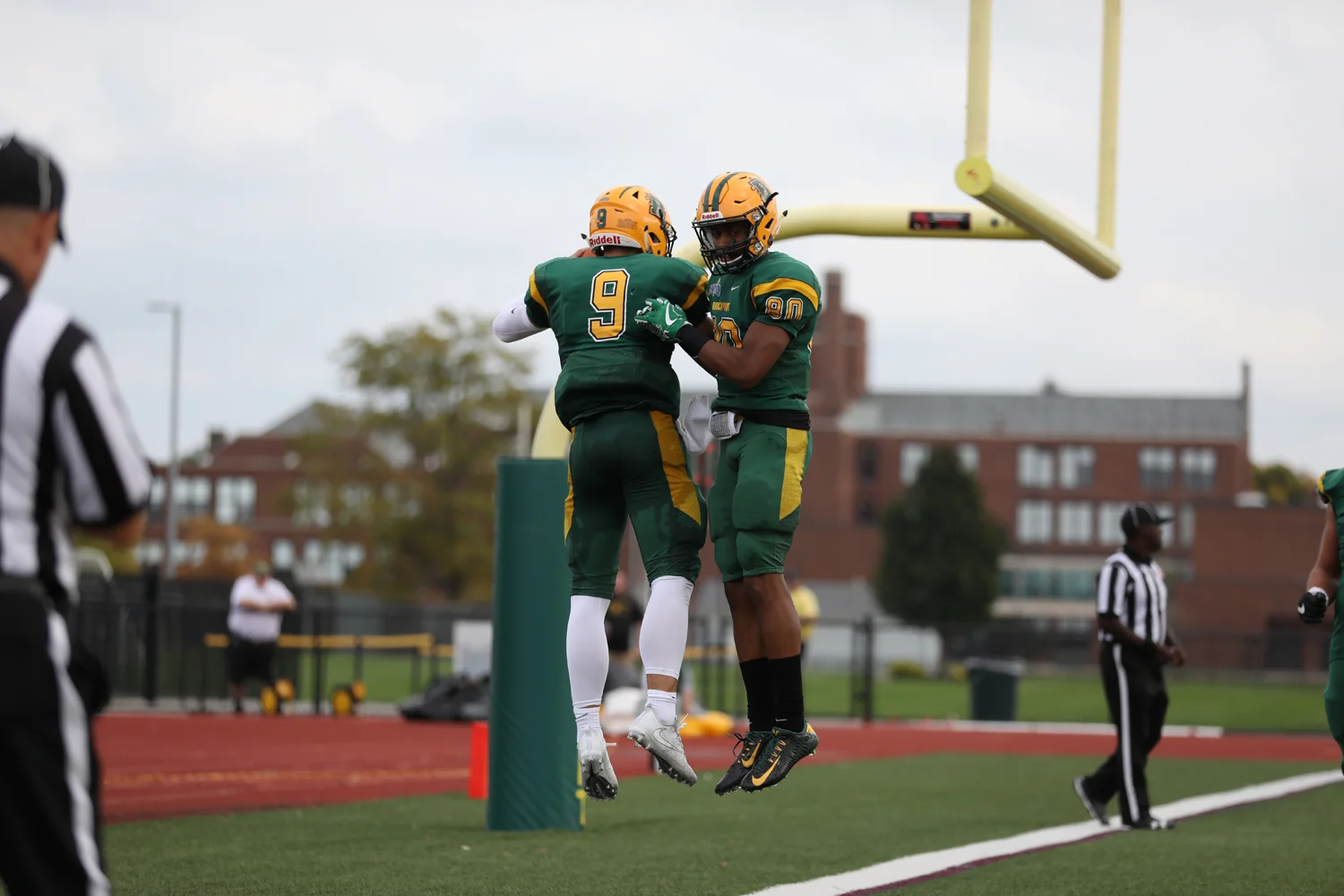 TD celebration with the QB and WR