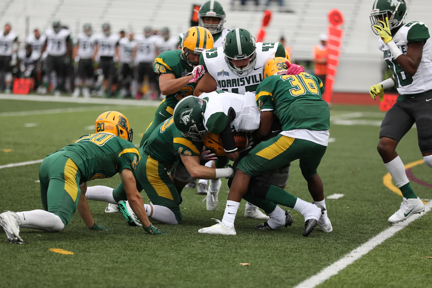 Brockport with the gang tackle