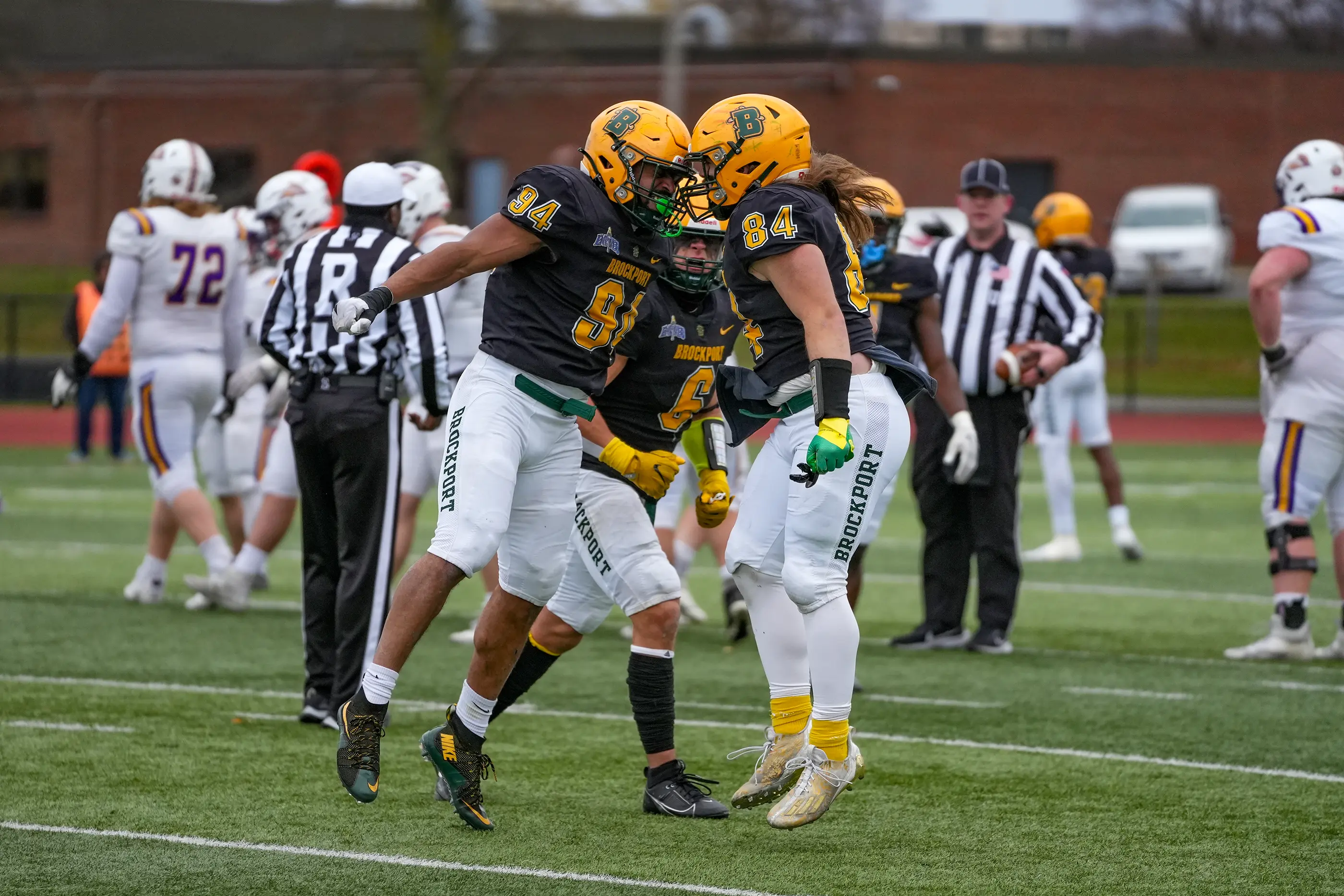 Brockport defenders fired up after a big play