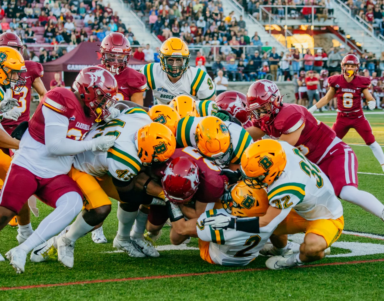 Brockport Defense bringing down the ball carrier