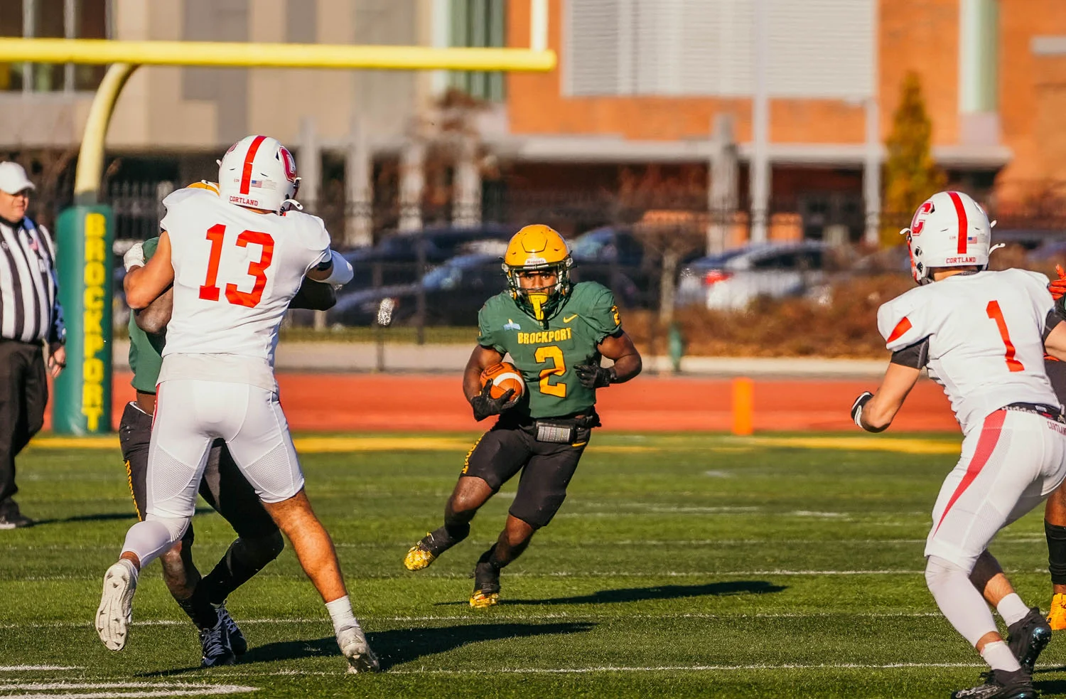Brockport RB running the ball and finding the hole