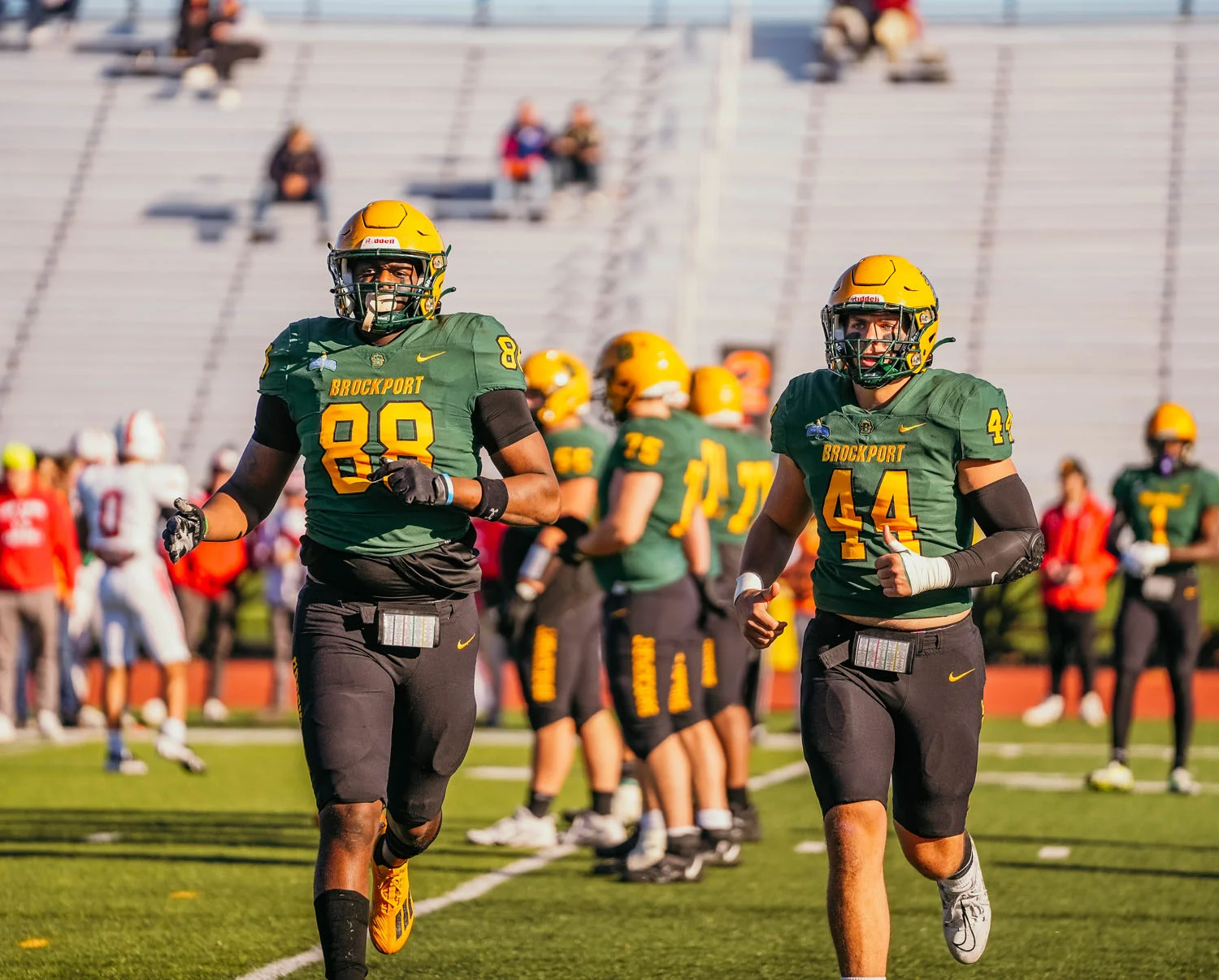 Brockport players coming off the field