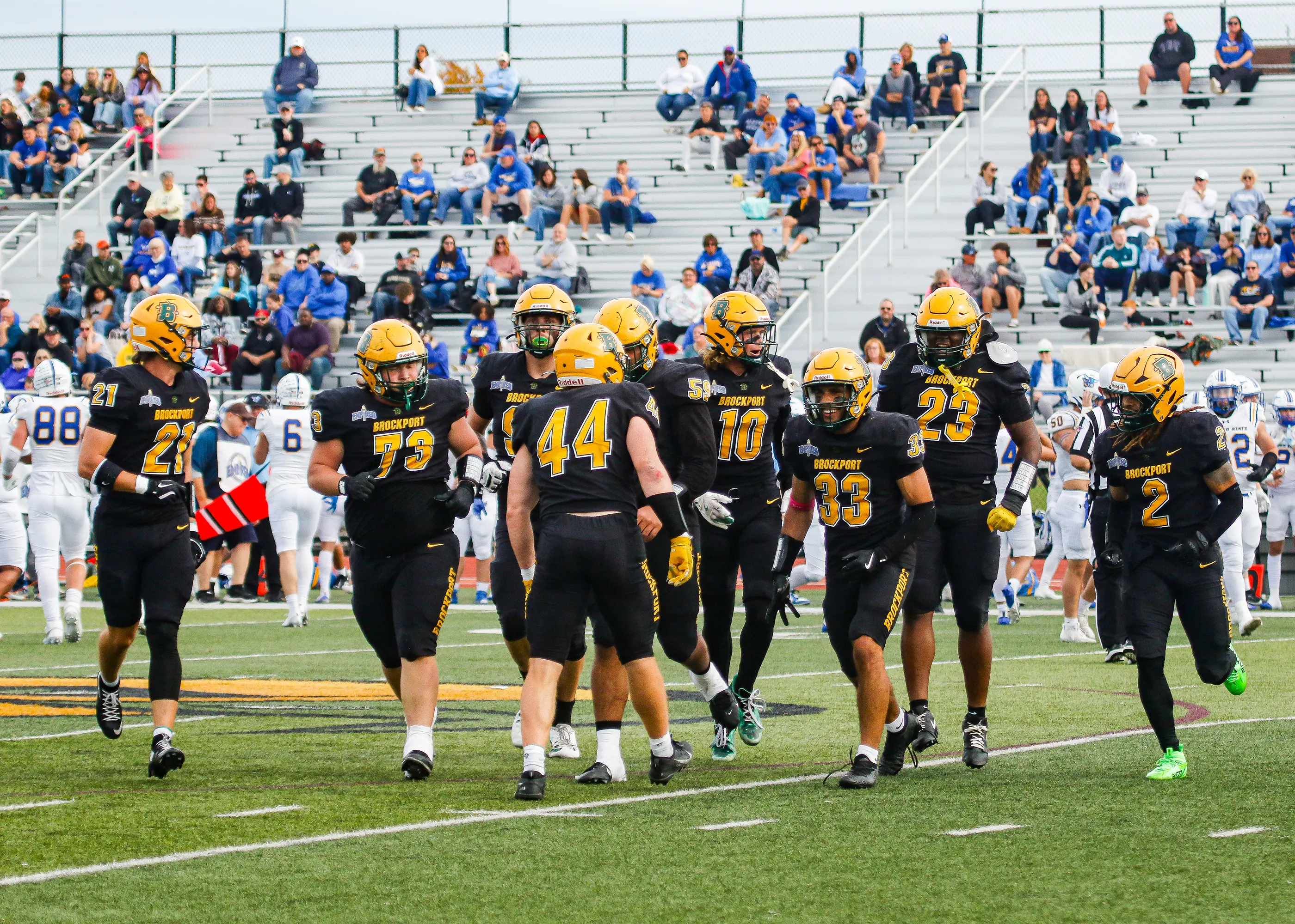 Brockport Golden Eagles coming off the field